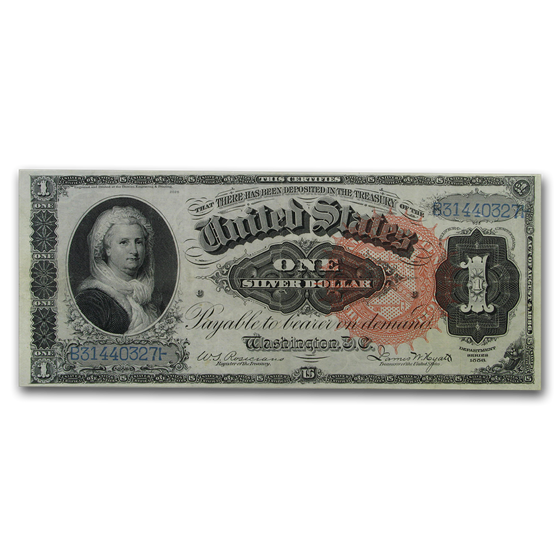 1886 $1.00 Silver Certificate Martha Washington AU 1886 $1.00 Silver Certificate Martha Washington AU
